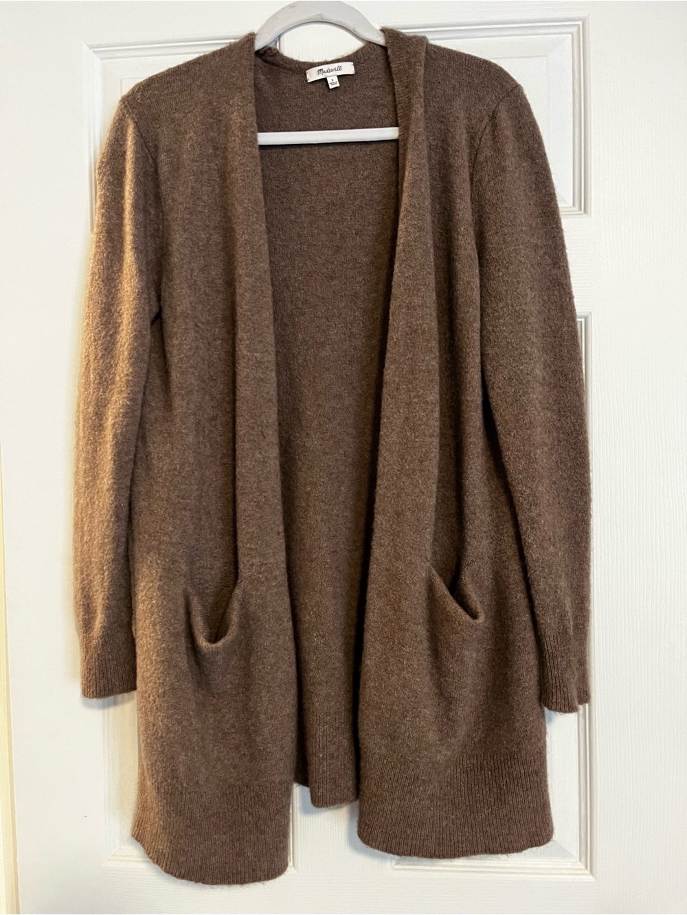 Madewell Brown Open-Front Hooded Cardigan